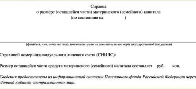 Справка об остатке материнского капитала из Пенсионного фонда: для чего нужна, как заказать
